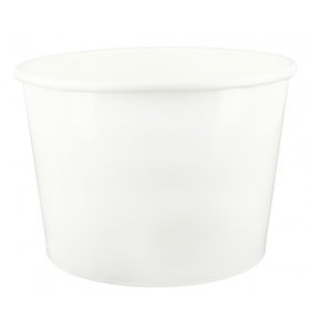 Gobelet Carton Blanc pour la crème glacée 160ml - paquet 50 unités avec couvercle plat fermé