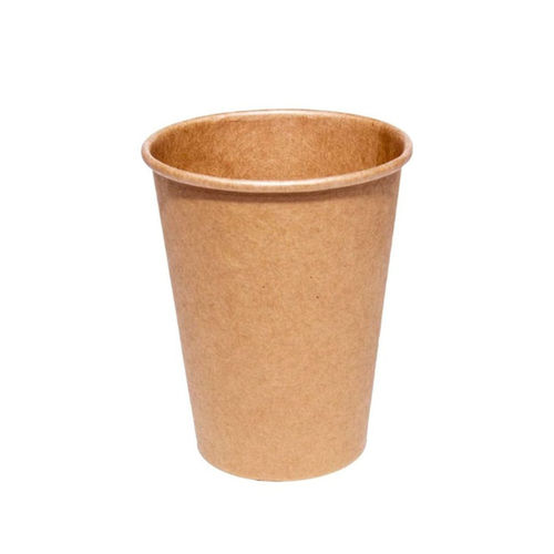 Paper Cup 100% Kraft (12Oz) 360ml w/ White Lid - Pack 50 units