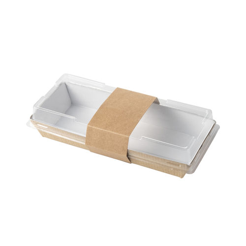 Kraft Sushi Tray 210x90 With Lid - Pack 25 Units