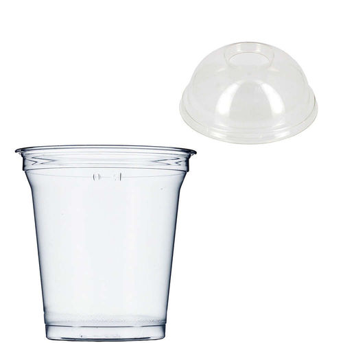360ml RPET Plastic Cup with Perforated Dome Lid - Box 1250 Units