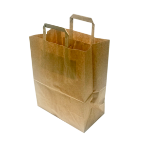 Kraft paper bag with flat handle 22x29+10cm Kraft paper bag with flat handle 22x29+10cm