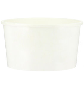 Ice cream White Paper Cup 230ml - full box 1400 units with flat lid closed