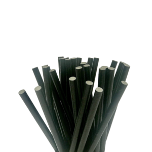 Straight Paper Straw Black for Caipirinha - Pack 100 units