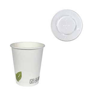 Hot Drinks Paper Cups 240ml (8Oz) w/ Lid for Straws - Box of 1000 units